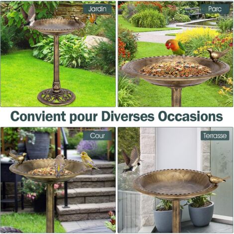 Mangeoire & Bain à Oiseaux Elho Bio 25 Cm - Plastique 100% Recyclé - Marron
