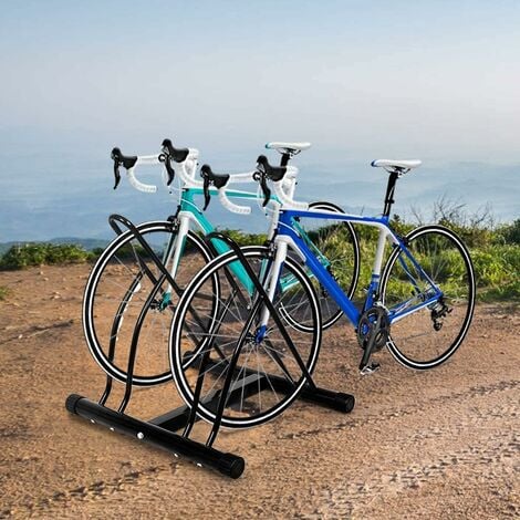 COSTWAY Râtelier 2 Vélos, Range Vélo Parking Vélo en Acier pour Support au  Sol ou Mur