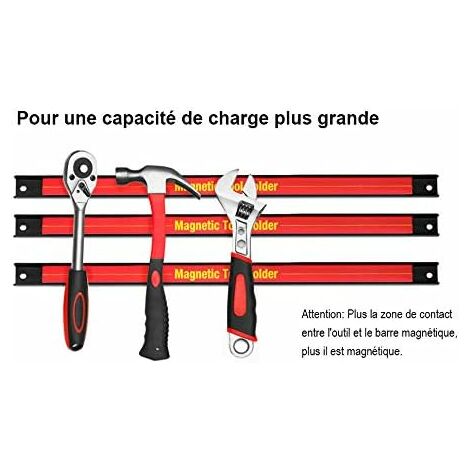 COSTWAY Barres Magnétiques pour Outils 3 Pièces Porte-outils Magnétique