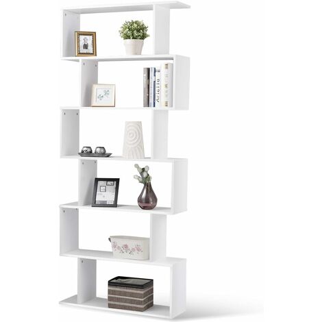 COSTWAY Bibliothèque Étagère pour Livres meuble de rangement à 6 Niveaux de Style Contemporaine Simple 80x23x192 CM Blanc (1/5)