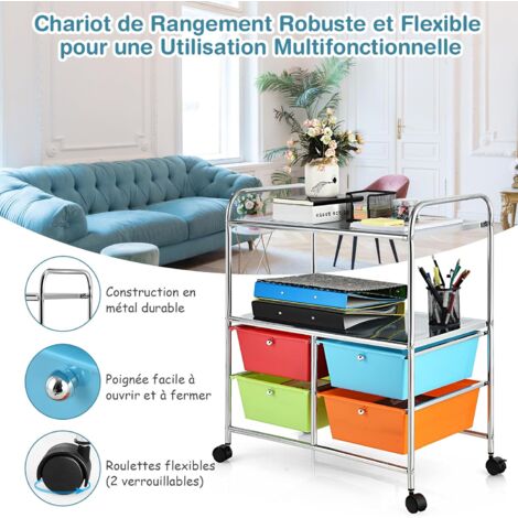 Chariot De Rangement 12 Tiroirs COSTWAY - Mobile Et Empilable Pour Bureau Ou Maison