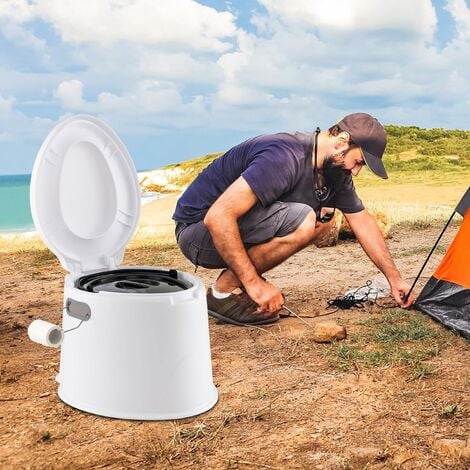 WC Chimique Portable Toilette Seche - 20L en HDPE Camping,Caravane