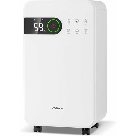 COSTWAY Déshumidificateur Portable 15L/Jour avec Réservoir d'Eau 2L pour Pièces jusqu'à 10-15 m², 2 Vitesses de Ventilation Minuterie 24H 3 Modes 2 façons de Drainage, pour Maison et Bureau (1/5)