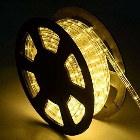 COSTWAY 30M Tube Lumineux Extérieur LED Guirlande Lumineuse Décoration avec 1080 Lampes et Adapteur d’alimentation Beige