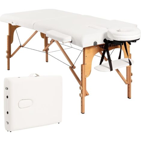 Table de Massage Pliante en Cuir PVC de 185cm, Lit de Massage Professionnelle Charge 200KG Blanc (1/5)