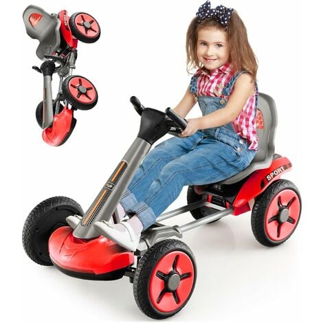 Tracteur à pédales Go Kart pour enfants - Rouge