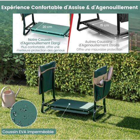 VEVOR Siège de Jardin Roulant Pivotant à 360° Tabouret de