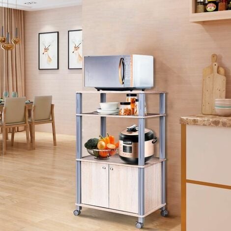 Table à manger mobile pliante avec roue multidirectionnelle Table de cuisine  en bois armoire de rangement