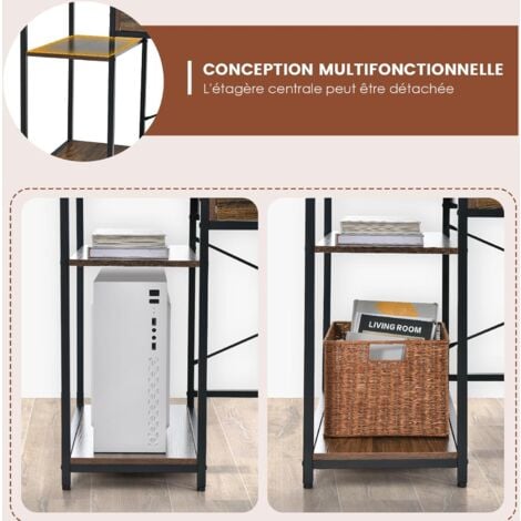 Lufeiya Bureau D'ordinateur Blanc Avec Tiroirs En Tissu, Bureau D'écriture Réversible De 119,4