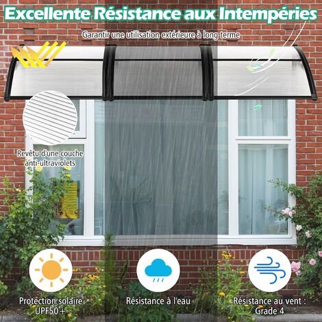 Auvent Pour Porte Auvent De Porte En Aluminium Entrée Marquise De Terrasse 100 X 150 Cm 91343438
