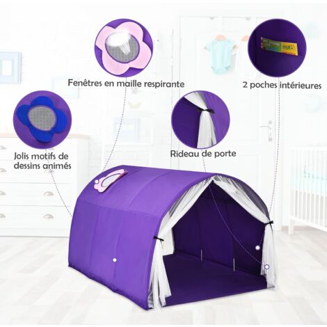 COSTWAY Tente de Lit pour Enfants avec Double Rideau en Maille, Tente de  Jeu pour Enfants