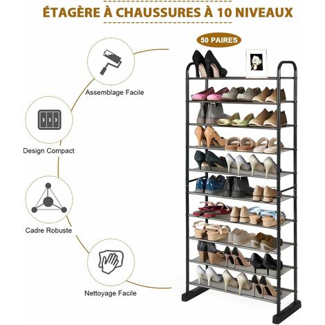 Étagère à Chaussures En Métal Peu Encombrante, Grise, 80,0 X 14,2 X 70 5 Cm 96889254
