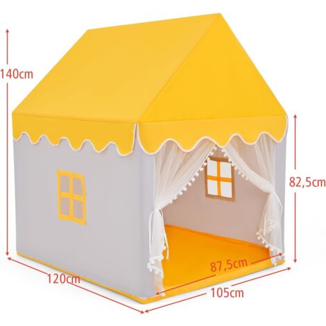 COSTWAY Tente De Jeux Enfant Avec Étoiles Lumineuses - 120x101x143 Cm - Tapis Antidérapant - Pour 3-10 Ans (Rose)