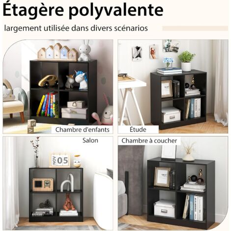 Bibliothèque Enfant Rotative 360° COSTWAY Forme Arbre - 4 Niveaux, 7 Compartiments, En Bois Pin, Hauteur 102 Cm, Pour Chambre Ou Salon