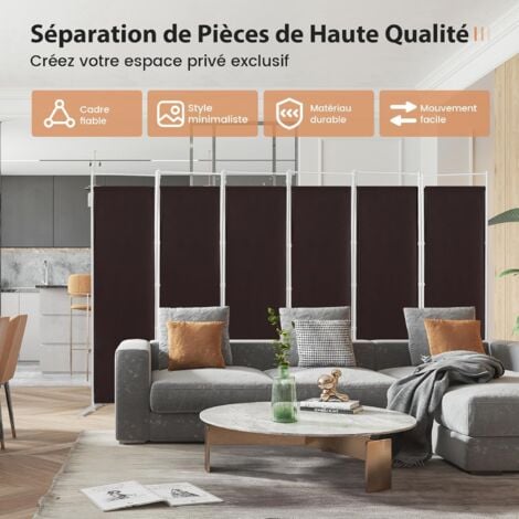 HOMCOM Paravent Interieur En Bois 4 Panneaux 160 X 170 Cm Séparateur De Pièce Pliable Et Portable, Motif De Feuille, Cloison De Séparation Amovible Pour Salon Chambre à Coucher Maison, Bois Naturel