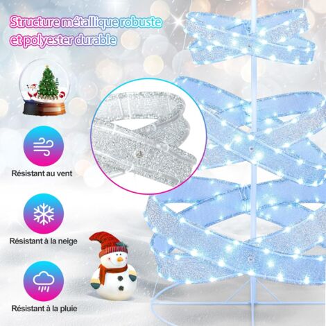 Arbre De Noël Lumineux LED Bonetti - Spirale Métallique 120 Cm - 100 LED