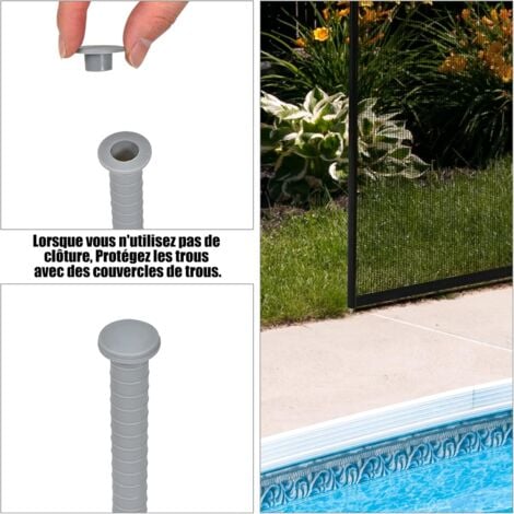 COSTWAY Barrière de Protection Souple Barrière de sécurité pour Piscine Barriere Filet en Aluminium 360 x 125 cm Noire