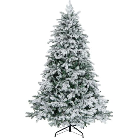 Sapin De Noël Artificiel Enneigé 180 Cm - 600 Branches PVC - Support Métallique - Non Décoré, à Personnaliser