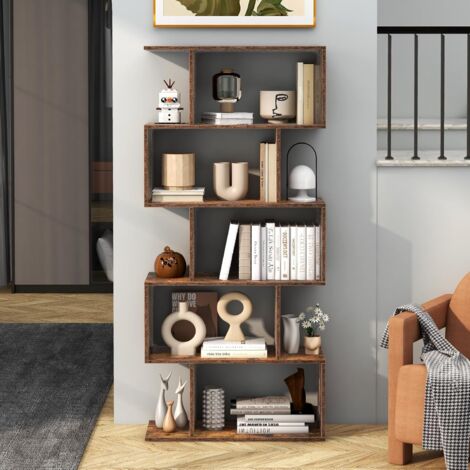 Bibliothèque 7 Niveaux, Géométrique, 2 Kits Anti-basculement