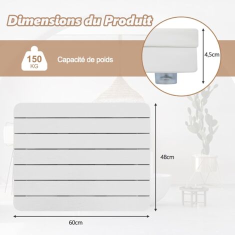 Tapis De Douche Antidérapant Extra Large 70x40cm - Gris, Ventouses, TPE Écologique Pour Baignoire