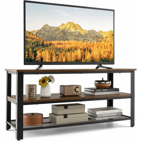 Meuble TV avec 2 tiroirs en bois couleur chêne SACHA - DIP