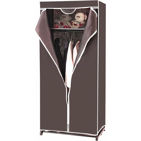Costway – Armoire de rangement penderie en tissu 75x50x170cm – Structure métallique stable – Tissus non-tissés respirants – Protection antipoussière (1/5)