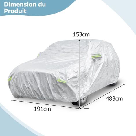 Bâche Sur Mesure Skoda Fabia 1999-2023 - Respirante - Résistante UV/pluie/neige - Noir Et Orange