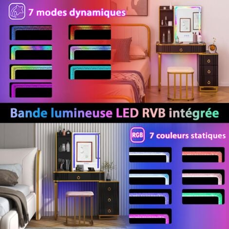 Costway Coiffeuse avec Un Miroir et Lampe à LED,Table de