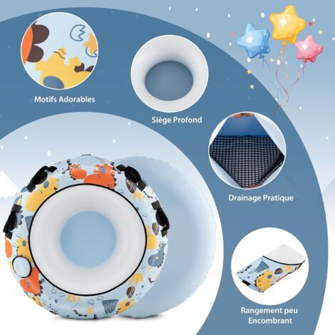 Luge à Neige De 100 Cm Robuste Bouée à Neige Gonflable Chambre à Air En Caoutchouc De Qualité Pompe De Gonflage Pour Enfants Adultes Rouge