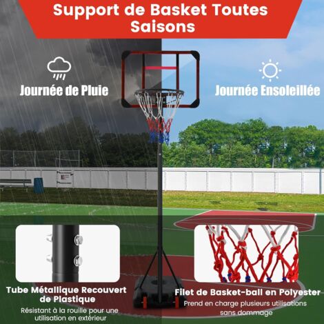 CR Panier de basket pour enfants avec structure en fer, jouet de sport intérieur et extérieur pour garçons