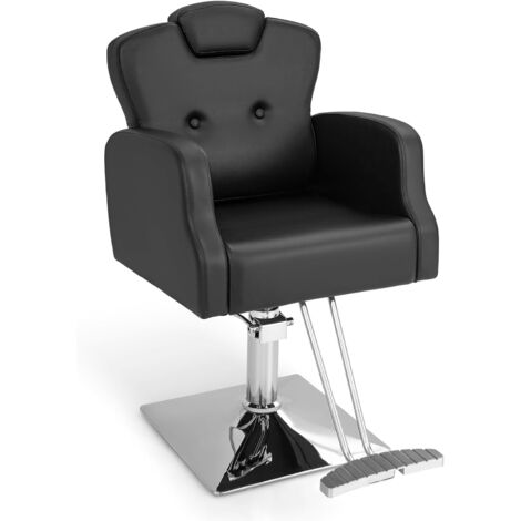 Costway – Fauteuil de coiffure hydraulique rotatif 360° – Hauteur réglable 54,5-69,5 cm – Accoudoirs en bois massif – Charge 150 kg – Pour salon de beauté (1/5)
