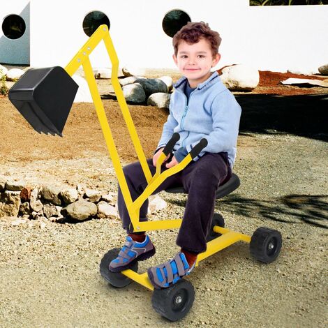 Pelleteuse Jouet Enfant En Métal - Siège Rotatif 360°, Pelle Flexible, Pour Sable, Neige, Capacité 50 Kg - 6