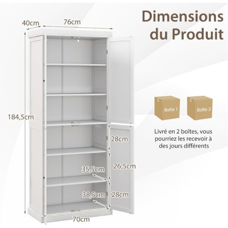 Armoire à Casiers Métallique COSTWAY - 3 Compartiments, Modulaire, Loquet, Pieds Réglables - Vintage