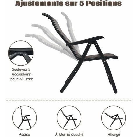 Chaise De Sol Pliante COSTWAY - Dossier Et Tête Réglables, Rembourrée épaisse, Support Acier 140kg - Pour Salon, Jeu, Sieste