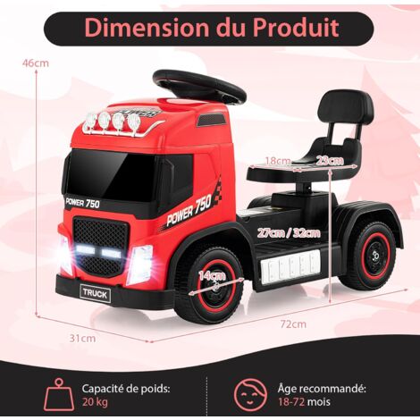 Moto Électrique 6V Pour Enfant 18-36 Mois - 2 En 1 Avec Roues D'Entraînement | LED, Musique | 20kg Max