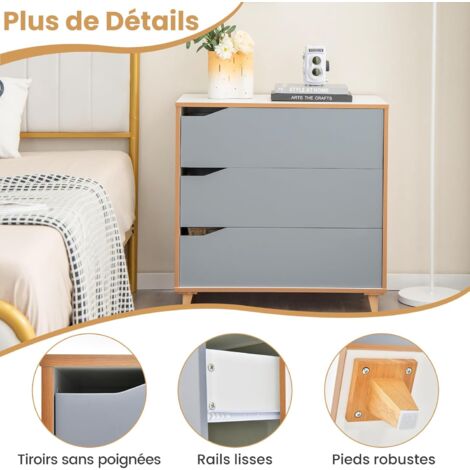 Commode De Rangement 5 Tiroirs Avec Roulettes - Noir, 40x33x98 Cm, Pour Chambre, Bureau, école