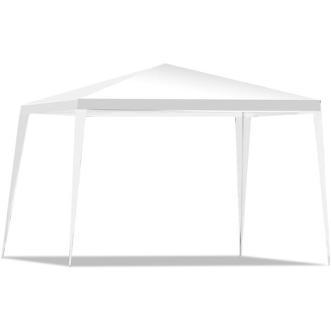 COSTWAY Tonnelle de Jardin Instantanée Pliable 3 x3 M, Tente de Jardin avec Piquets Cordes à Vent, Auvent Commercial d'Extérieur pour Marché Patio Camping, Blanc
