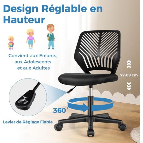 COSTWAY Chaise de Bureau Pivotante Réglable en Hauteur avec Accoudoirs COSTWAY Chaise de Bureau Pivotante Réglable en Hauteur avec Accoudoirs