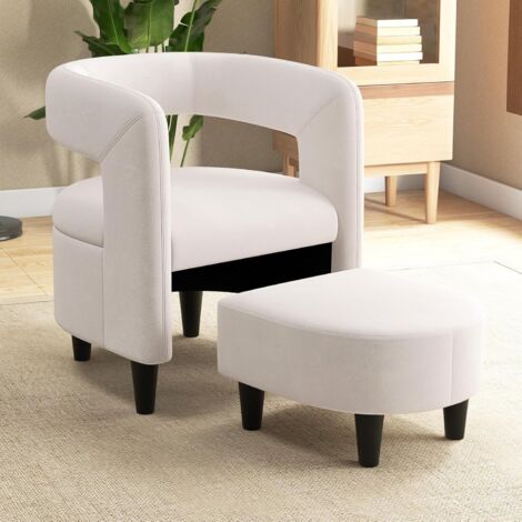 Fauteuil Velours Scandinave COSTWAY - Canapé 1 Place Beige