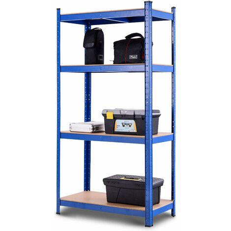 Costway – Rayonnage métallique 4 tablettes 40 x 80 cm – Charge 520 kg – Structure en fer anti-rouille – Idéal pour garage et atelier (1/5)