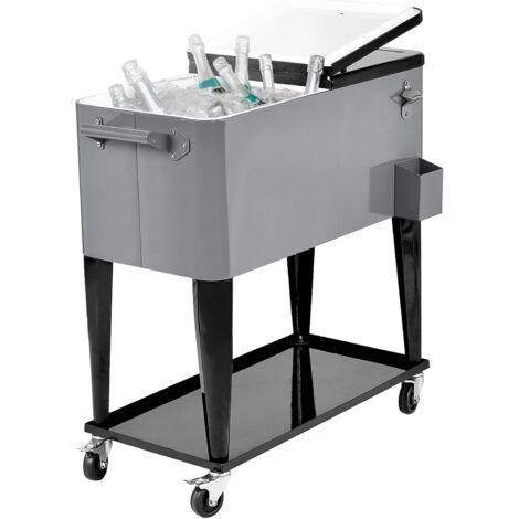 COSTWAY Chariot Isothermique De 91 L, Réfrigérant Avec Roulettes Ouvre