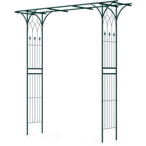 COSTWAY Arche de Jardin en Métal pour Plantes Grimpantes, Arceau à Rosiers en Treillis Extérieur 205x52x206CM, Support de Toile de Fond Élégant, Décoration Mariage Fête et Cérémonie