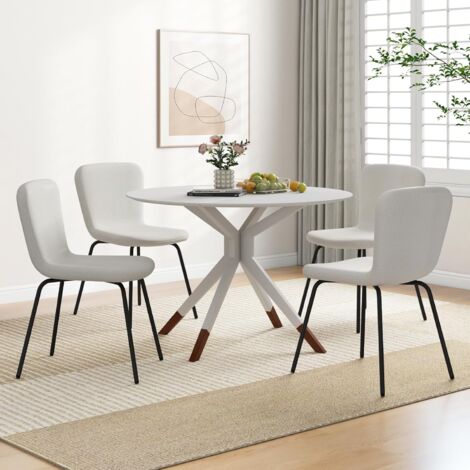 Goeurvant - Lot De 2 Chaises De Salle à Manger Avec Accoudoirs - Dossier Ergonomique, Assise Rembourrée Mousse Mémoire, Pieds Réglables - Tissu Lin Beige, Moderne