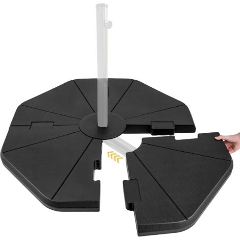 COSTWAY Lot de 4 Dalles de Parasol, Lestage pour Parasol, Base de Parasol Octogonaux en HDPE, 4 Pièces Pieds de Parasol pour Parasol Déporté, Rempli d'eau 58 KG ou de Sable 78 KG, 116 x 110 x 7 CM