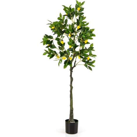 Cerisier Artificiel Sakura Avec Pot Ciment - 120 Cm, Fleurs En Tissu Rose, Tronc Réaliste - RELAX4LIFE