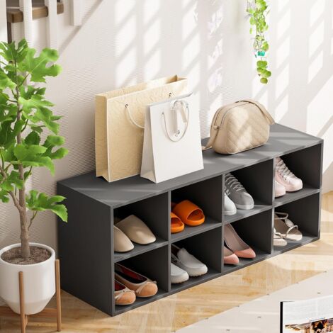 Banc à Chaussures 8 Compartiments, Rangement Chaussure Charge 230kg, Banc Bout de Lit, Bibliothèques Meuble de Rangement, Blanc | Leroy Merlin Banc à Chaussures 8 Compartiments, Rangement Chaussure Charge 230kg, Banc Bout de Lit, Bibliothèques Meuble de Rangement, Blanc | Leroy Merlin