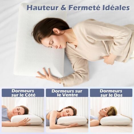HOMCA Oreiller Ergonomique Cervical, 2 En 1 Oreiller Orthopédique