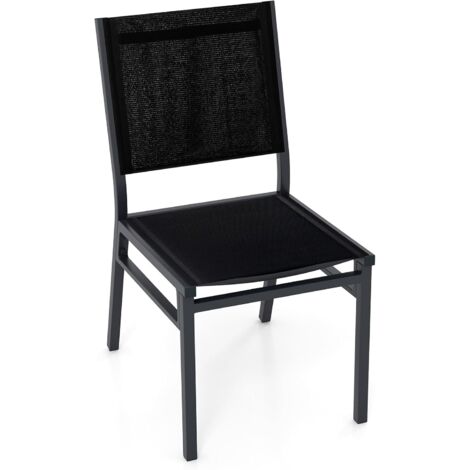 Costway – Chaise de jardin en aluminium – Dossier ergonomique – Tissu respirant et résistant – Charge 150 kg – Dimensions 60x45x87 cm (1/5)