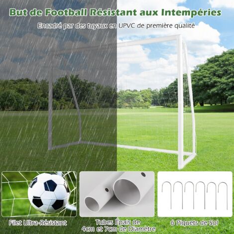 COSTWAY But de Football Exterieur, Cage de Foot avec Filet Résistant ...