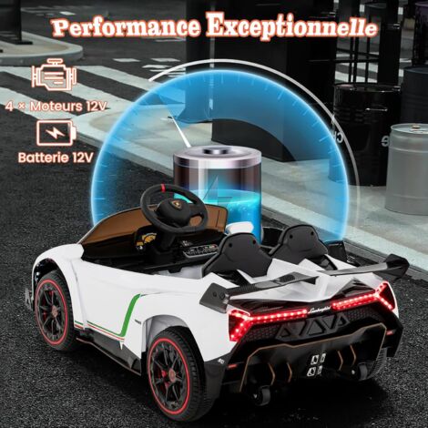 COSTWAY 12V Audi Voiture Électrique Enfants - Télécommande 2,4G - LED & Musique & Histoire - 2